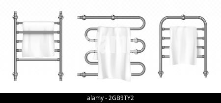 Towel hangs on dryer with metal rails Stock Vector