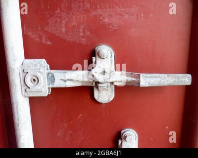 container door latch export point of view Stock Photo