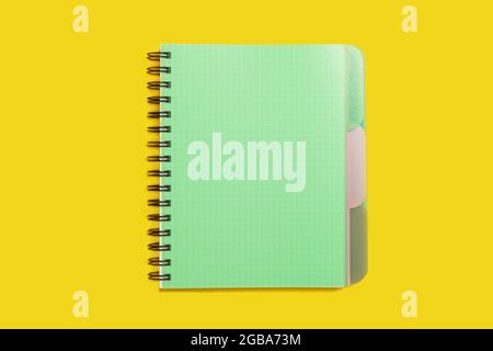 green spiral notebook. school and office accessories Stock Photo