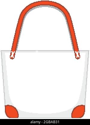 Front of basic white handbag isolated illustration Stock Vector