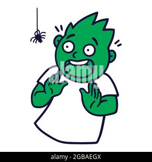 Scared face cartoon man gesture 26803724 PNG