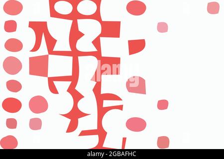 Red and white background. Abstract vector. Modern geometric design. 2D rendering digital illustration. Stock Vector