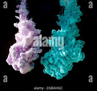 color abstraction, color mix liquid Stock Photo