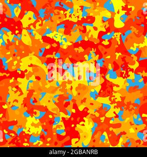 Fire exploding flame. Camouflage seamless pattern. Vector illustration. Stock Vector
