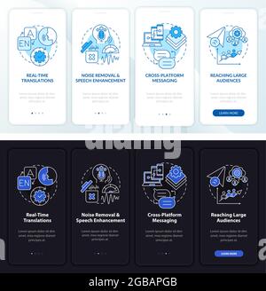 Instant messaging onboarding mobile app page screen Stock Vector