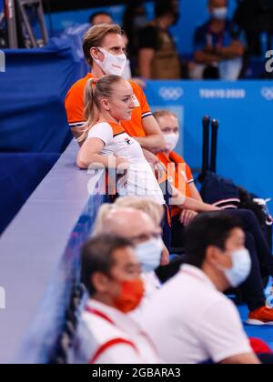 Tokyo, Japan. 3rd Aug, 2021. TOKYO, JAPAN - AUGUST 3: Sanne Wevers of The Netherlands competing on Women's Balance Beam during the Tokyo 2020 Olympic Games at the Ariake Gymnastics Centre on August 3, 2021 in Tokyo, Japan (Photo by Iris van den Broek/Orange Pictures) Credit: Orange Pics BV/Alamy Live News Stock Photo