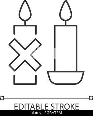 Use candleholder linear manual label icon Stock Vector