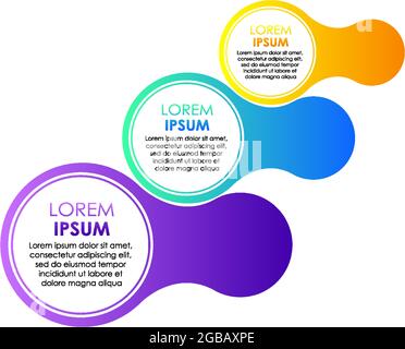 Set of different size and color gradient abstract banner template illustration Stock Vector