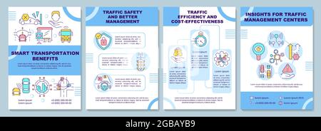 Smart transportation benefits brochure template Stock Vector