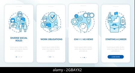 Starting a career onboarding mobile app page screen Stock Vector