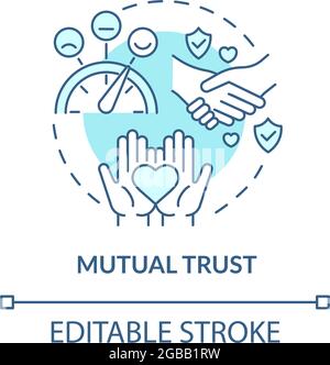 Mutual trust in mature relationship concept icon Stock Vector