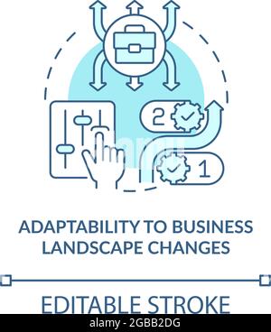 Adaptability to business landscape change blue concept icon Stock Vector