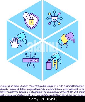 Surveillance systems concept line icons with text Stock Vector