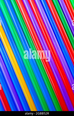 texture of multi-colored cocktail tubes Stock Photo