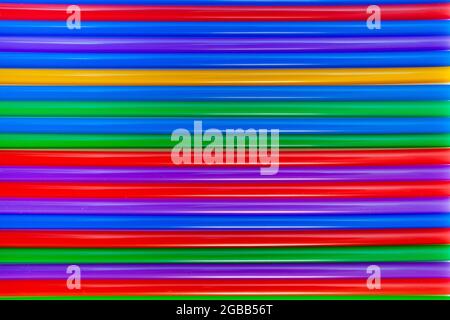 texture of multi-colored cocktail tubes Stock Photo