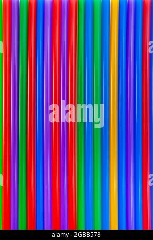 texture of multi-colored cocktail tubes Stock Photo