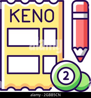 Keno RGB color icon Stock Vector