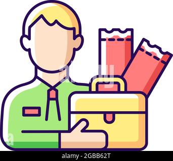 Lottery agent RGB color icon Stock Vector