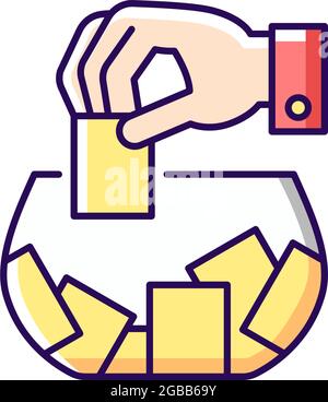 Raffle RGB color icon Stock Vector
