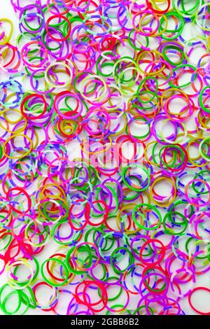 texture multi color rubber band Stock Photo