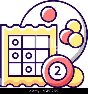 Bingo RGB color icon Stock Vector