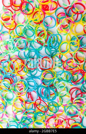 texture multi color rubber band Stock Photo
