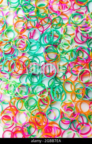 texture multi color rubber band Stock Photo