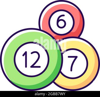 Lottery balls RGB color icon Stock Vector