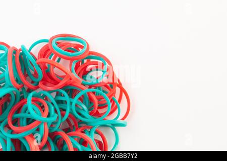 Color rubber band isolated white background Stock Photo