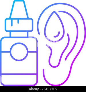 Ear drops gradient linear vector icon Stock Vector