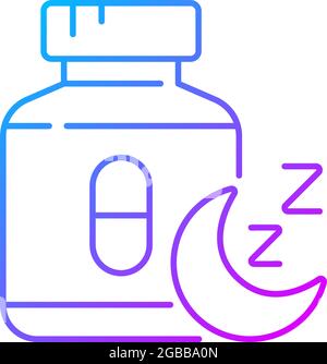 Pills for insomnia gradient linear vector icon Stock Vector