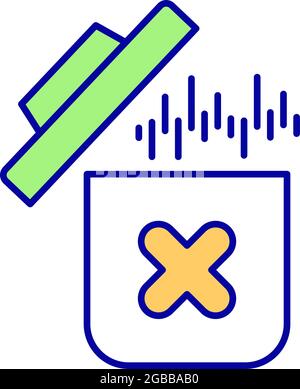 Noise cancellation RGB color icon Stock Vector