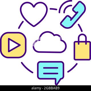 Cloud computing RGB color icon Stock Vector