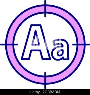 Spell checking RGB color icon Stock Vector