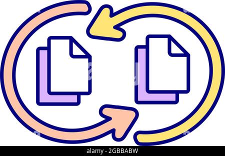 File sharing RGB color icon Stock Vector