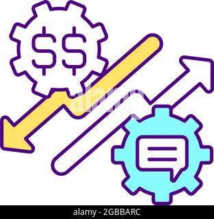 Chat service benefit RGB color icon Stock Vector