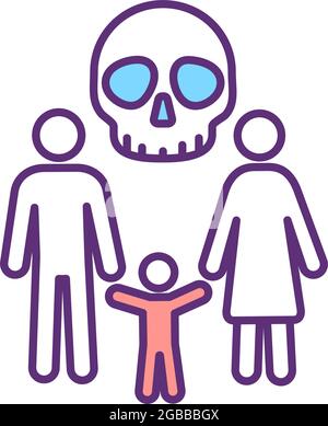 Family threat RGB color icon Stock Vector