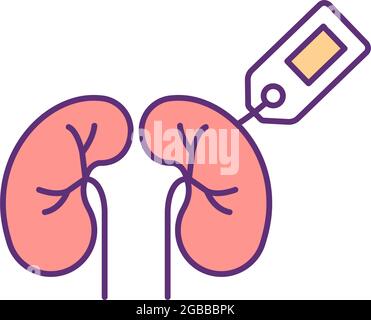 Organ and tissues smuggling RGB color icon Stock Vector