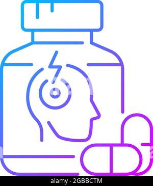 Pills for headache gradient linear vector icon Stock Vector