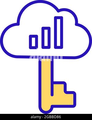 Secure cloud service RGB color icon Stock Vector