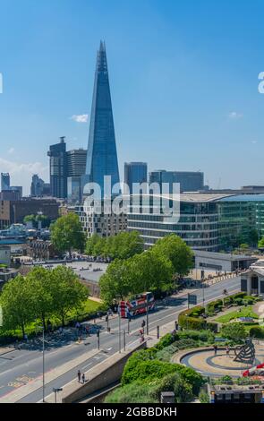 View of The Shard from rooftop bar, London, England, United Kingdom, Europe Stock Photo