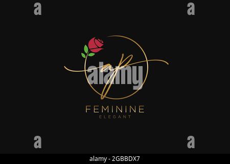 AP Feminine logo beauty monogram and elegant logo design, handwriting logo of initial signature, wedding, fashion, floral and botanical with creative Stock Vector