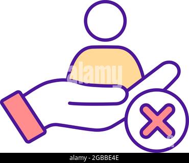 Lack of social support RGB color icon Stock Vector