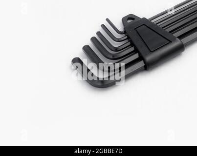 bicycle tool kit on an isolated white background Stock Photo