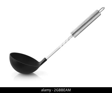 Kitchen soup ladle isolated on white Stock Photo