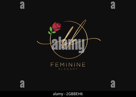BK Feminine logo beauty monogram and elegant logo design, handwriting logo of initial signature, wedding, fashion, floral and botanical with creative Stock Vector
