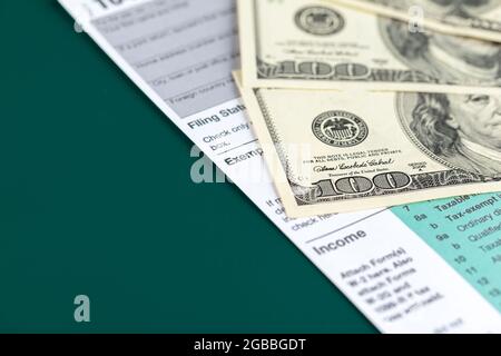 U.S. Individual income tax return. Stock Photo
