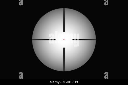 Crosshair of sniper scope viewfinder. Aiming cross of a gun optics. Sharpshooter overlay frame Stock Vector