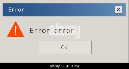 Vintage style error message pop up window. Stock Vector