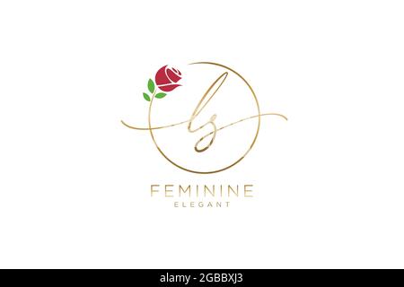 LS Feminine logo beauty monogram and elegant logo design, handwriting logo of initial signature, wedding, fashion, floral and botanical with creative Stock Vector